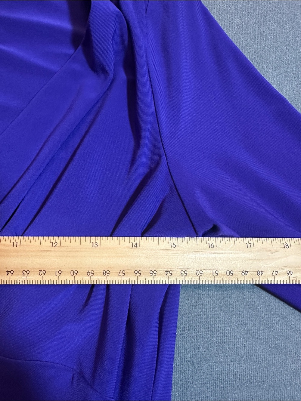 Lauren Ralph Lauren Dress 8 Purple Ruched Draped V Neck 3/4 Sleeve Stretch - Picture 6 of 10
